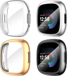 Diruite 4 vnt. ekrano apsaugų rinkinys, skirtas Fitbit Versa 4 / Sense 2 apsauginiam dėklui, Hd smūgiams atsparus mink&scaron;tas Tpu dangtelis, pilna ekrano apsauga, skirtas Fitbit Versa 4 / Sense 2 apsauginiam dėklui