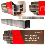 Apmu&scaron;alų segikliai 6mm, skirti segikliams Typ80 / Ga21 / 380, cinkuoti, 3000 vnt.