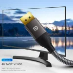 Soeybae Displayport kabelis 2 m, 4k @ 60hz ir 2k @ 144hz, nailono pynė, Dp kabelis, tinkamas žaidimų monitoriui, televizoriui, kompiuteriui, vaizdo plok&scaron;tei