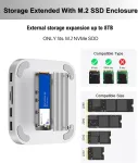Gewokliy Mac Mini M4 dokas, aliumininis Mac Mini &scaron;akotuvas ir stovas, skirtas Mac Mini M4 ir M4 Pro 2024 su M.2 Nvme Ssd dėklu, dvigubi Usb-a 10gbps, Sd/tf kortelių skaitytuvai, Usb 2.0 │mac Mini priedai