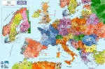 Sustiprintas pelės kilimėlis 4w su Europos kodų žemėlapiu 2025