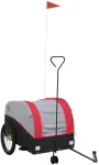 Dviračio priekaba, juodos ir raudonos spalvos, 45kg, geležis