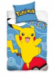 Patalynės komplektas Jerry Fabrics Vaiki&scaron;ka patalynė Pokemonai Pikachu 140x200 anime Japonija Pikachu mėlyna