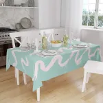 Le Jardin du Lin virtuvinis dekoratyvinis staltiesė su atsitiktiniu ra&scaron;tu 140 x 160 cm - sukurta ir pagaminta Turkijoje