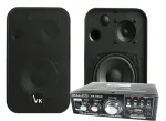 Kompiuterio kolonėlės Voice Kraft kompiuteriniai pakabinami sieniniai garsiakalbiai + stiprintuvas Mp3 Usb Sd Aux