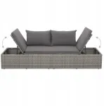 Sodo sofa, pilka, 195 x 60 cm, Pe ratanas