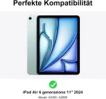 Klaviatūra, skirta ipad air 11 2025 m3/2024 m2 su jutikliniu kilimėliu, apsauginis dėklas su ra&scaron;iklio laikikliu, dėklas su bluetooth magnetine qwertz ap&scaron;vietimo klaviatūra, skirta ipad air 7/6 kartos 11 colių m3/m2, violetinė - lighting