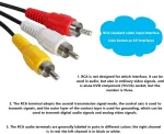 Cerrxian usb į 3 rca kabelis, usb 2.0 a female į 3 rca male audio video av composite adapterio kabelis, skirtas tv/mac/pc (0.15m)