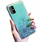 Fusion Accessories Fusion Glue Glitter Back Case silikoninis dėklas skirtas Huawei P40 Lite | Nova 7i | Nova 6 SE žalias