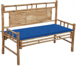 Sodo suoliukas su pagalvėle, 120cm, bambukas (41504+314081)