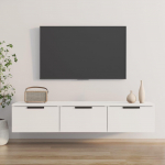 TV staliukas Sieninė spintelė, balta, 102x30x20cm, apdirbta mediena
