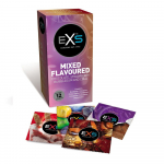 EXS Mixed Flavored Condoms 12-Pack - Strawberry, Chocolate, Cola, Bubble-Gum