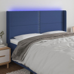 Galvūgalis su LED, mėlynos spalvos, 203x16x118/128cm, audinys