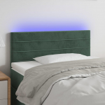Galvūgalis su LED, tamsiai žalias, 90x5x78/88cm,aksomas