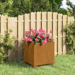 Lovelis su kojelėmis, rūdžių, 32x30x33cm, Corten plienas
