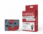 Capture Užfiksuokite 12 mm x 8 m baltą vaizdą ant juodos juostos