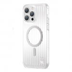 Kingxbar PQY Go Out Series magnetic iPhone 14 MagSafe dėklas telefonui sidabrinės spalvos