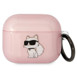 Apple AirPods 3 Karl Lagerfeld Ikonik Choupette (KLA3HNCHTCP) ausinių dėklas rožinės spalvos