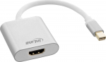 InLine Cable &reg; Mini DisplayPort HDMI adapteris, aliuminio su garsu, 4K/60Hz, baltas, 0,15 m