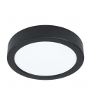Lubinis &scaron;viestuvas LED panelė (SLIM) vir&scaron;tinkinė apvali juoda 12W, 3000K, IP44