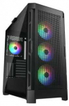 COUGAR DUOFACE PRO RGB Juodas, Vidutinis bok&scaron;tas, 3x 120 ARGB ventiliatoriai, RGB mygtukas, grūdintas stiklas, Mini ITX / Micro ATX / ATX / CEB / E-ATX, USB 3.0 x 2, USB 2.0 x 1, Type C Gen 2, 4 Pole ausinių garso lizdas