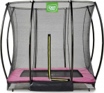 EXIT Silhouette ground trampoline 153x214cm with safety net - pink