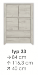 Extom ANGEL komoda typ 33