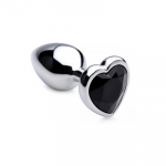 Xr Brands Juodas Heart Aluminum Intimate Plug Small - Lightweight, Nickel-Free, Juodas