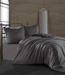 Riposo Premium satino medvilnės patalynės komplektas Anthracite 140x200 cm