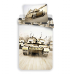 Patalynė bawełniana 140x200 Tank Czołg moro 8483 poszewka 70x90 smėlio sp. młodzieżowa wojskowa