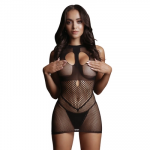 Shots Mini suknelė su atviru kau&scaron;eliu ir dvigubu tinkleliu &ndash; vieno dydžio