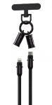 Devia kabelis lanyard 2in1 PD USB-C - Lightning 1,2 m 27W juodos spalvos