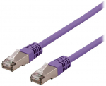 DELTACO U/STP Cat6a patchkabel, LSZH, 0,5m, Violetinė