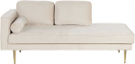Sofa Beliani Kairysis gultas MIRAMAS, smėlio spalvos veliūras