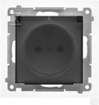 Kontakt-Simon Kontakt-Simon 55 TGZ1BCZ.01/149A ki&scaron;tukinis lizdas IP44 versijai su sandarikliu, modulis 16 A, 250V~, greitos jungtys, matinė juoda/skaidri