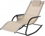 Outsunny Supamasis sodo gultas - Smėlio spalvos 150 x 62 x 88 cm