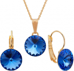 Diamond Sky Jewelry Papuo&scaron;alų rinkinys moterims DiamondSky Clarice II (Sapphire) su Swarovski kristalais