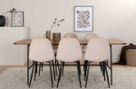 Venture Design Valgomasis stalas, Uno, 200x90 cm, Juodas/Rie&scaron;utas, Valgomasis kėdė, Polar, 88x42.5 cm, Juoda/Beždžiovytė