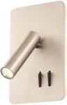 6W + 3W LED sieninis &scaron;viestuvas QUDA, nikelio sp., 3000K, &scaron;viesos kampas 120&deg;, skaitymo &scaron;viestuvėlio - 20&deg;, su USB, 01-2981