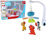 Lean Toys Kūdikio lovelės karuselė su garsais ir sukamais žaislais, mėlyna