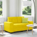Dvivietė sofa Geltona 160 cm Aksomas