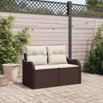 Sodo sofa su pagalve Ruda 121 x 62 x 69cm poliratanas