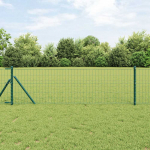 Tvora su stulpais Žalia 0,4 x 10 m Plienas ir PVC