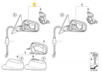 BMW E46 318Ci 320Cd &scaron;ildomas i&scaron;orinis veidrodis su atmintimi de&scaron;inėje pusėje originalus 51167153136