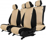 Sėdynės užvalkalų komplektas EVAtech ECO Basic, 3 vnt. - smėlio / smėlio kra&scaron;tai / smėlio siūlės