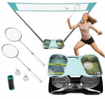 Trizand Badmintono rinkinys 4in1 su lagaminu, raketėmis ir tinklu