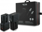 Laidinis įkroviklis TUMI Travel Adapteris 25W USB-C / USB-A + Kabelis USB-C/USB-C juodos spalvos