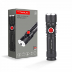 Žibintuvėlis LED 230Lm Titanum, įkraunamas, įmontuota baterija Li-ion 18650 1200mAh