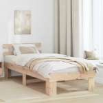 Lova Lovos rėmas Natūrali 90 x 190 cm Kietos pu&scaron;ies mediena