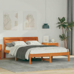Lova Lovos rėmas Va&scaron;ko ruda 135 x 190 cm Kietos pu&scaron;ies mediena